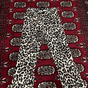PAIGE leopard print raw hem jeans